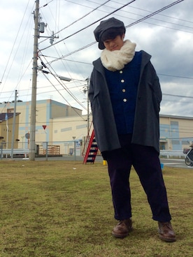 「Paul Smith（ポールスミス）のアイテム（シャツ/ブラウス、ブルー系）」を使った、かいーんさん（メンズ・168cm）の秋コーディネート