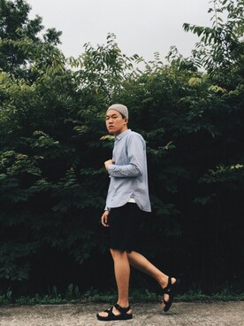 「INFIELDER DESIGN（インフィールダーデザイン）のアイテム（ニットキャップ/ビーニー）」を使った、Geekさん（メンズ・178cm）の夏コーディネート