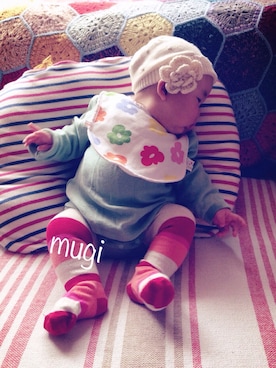 「sense of wonder（センスオブワンダー）のアイテム（帽子）」を使った、mugiさん（キッズ・60cm）の冬コーディネート