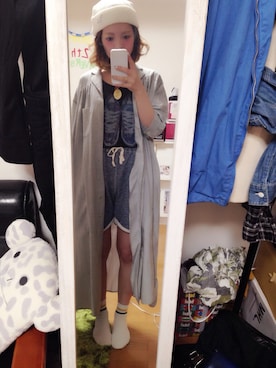 「SLOBE IENA（スローブイエナ）のアイテム（ニットキャップ/ビーニー）」を使った、koroさん（レディース・155cm）の夏コーディネート