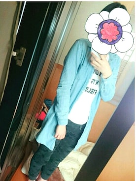 「AZUL by moussy（アズールバイマウジー）のアイテム（シャツワンピース）」を使った、Chikaさん（レディース・165cm）の冬コーディネート