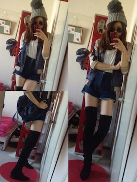 「Rodeo Crowns（ロデオクラウンズ）のアイテム（スタジャン）」を使った、NnF★K15さん（レディース・167cm）の秋コーディネート