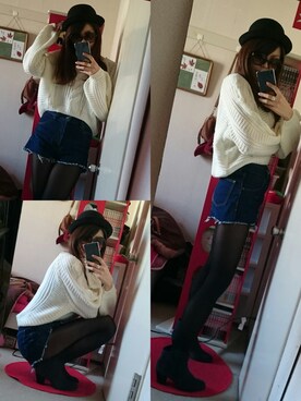 「RCWB（アールシーダブリュービー）のアイテム（帽子）」を使った、NnF★K15さん（レディース・167cm）の冬コーディネート