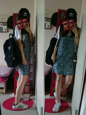 「MOUSSY（マウジー）のアイテム（つなぎ/オールインワン）」を使った、NnF★K15さん（レディース・167cm）の春コーディネート