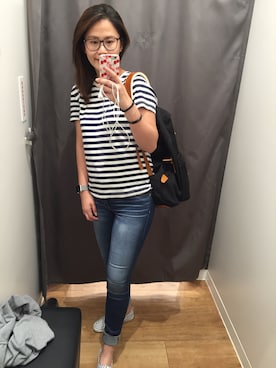 「H&M（エイチ・アンド・エム）のアイテム（モカシン/デッキシューズ）」を使った、木木nIc兒さん（レディース・165cm）の春コーディネート
