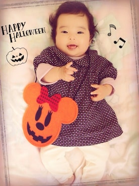 「ハロウィン」｜「アイテム（チュニック）」を使った、かほたん❤︎けんごんさん（キッズ・60cm）の秋コーディネート