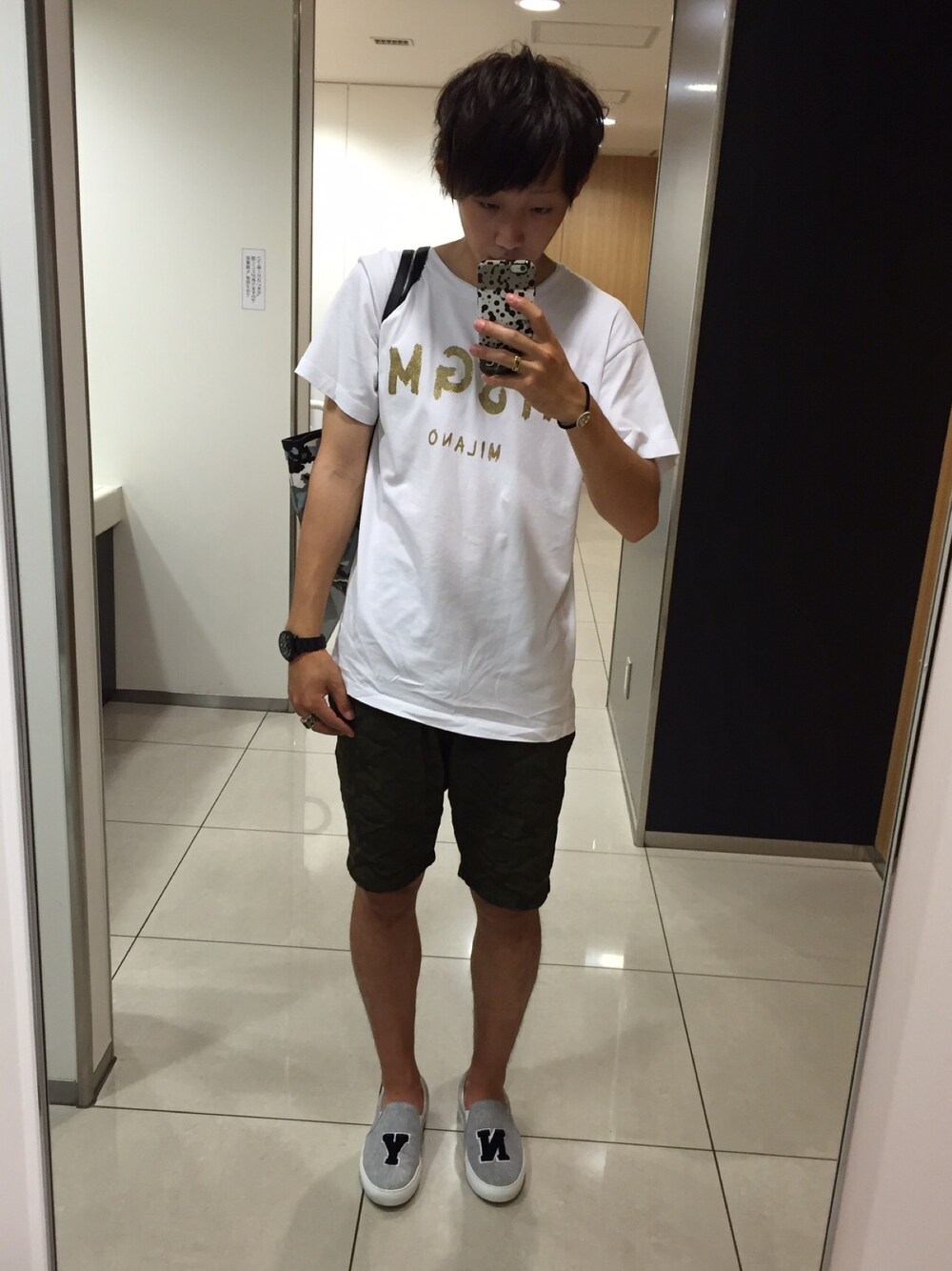 「MSGM」｜「MSGMのアイテム（Tシャツ/カットソー、ホワイト系）」を使った、SYUMAさん（メンズ・173cm）の夏コーディネートの1枚目の写真