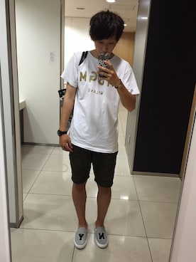 「Joshua SANDERS（ジョシュアサンダース）のアイテム」を使った、SYUMAさん（メンズ・173cm）の夏コーディネート