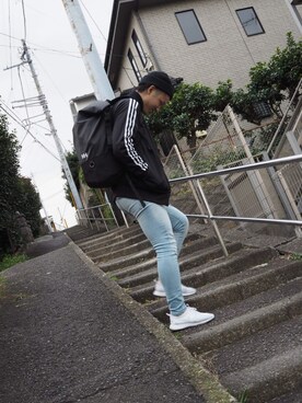 「アイテム（ジャージ）」を使った、ゆーだいさん（メンズ・169cm・10代）の冬コーディネート