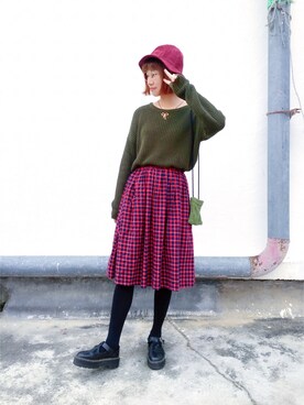 「靴下屋（クツシタヤ）のTABIO LEG LABO/ ふわふわ裏起毛アンゴラ混タイツ（タイツ/ストッキング）」を使った、キコさん（レディース・166cm）の春コーディネート