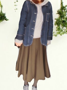 「PAR ICI」｜「アイテム（カバーオール）」を使った、Saryさん（レディース・150cm）の冬コーディネート