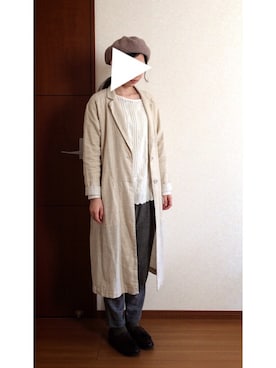 「サマンサ モスモス(Samansa Mos2)」｜「アイテム（チェスターコート）」を使った、抹茶らてさん（レディース・155cm）の春コーディネート