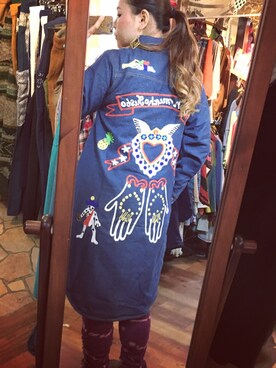 「チャイハネ（チャイハネ）のアイテム（シャツワンピース）」を使った、Fumino Yokoyamaさん（レディース・163cm）の秋コーディネート