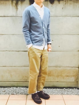 「JOHN SMEDLEY（ジョンスメドレー）のアイテム（カーディガン/ボレロ）」を使った、mune16さん（メンズ・170cm）の春コーディネート