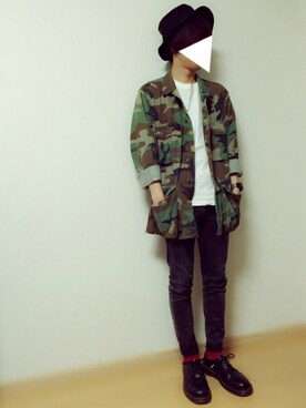 「Dr. Martens（ドクターマーチン）のDr.Martens (ドクターマーチン)/1461 3EYE GIBSON SHOES（その他シューズ）」を使った、knstさん（メンズ・166cm）の春コーディネート