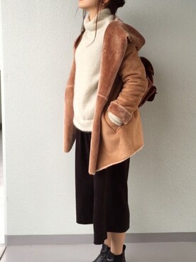 「フリマ」｜「アイテム（その他アウター）」を使った、ＡＹＮさん（レディース・157cm）の秋コーディネート