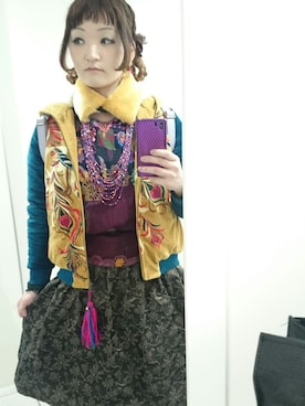 「チャイハネ（チャイハネ）のアイテム（ブルゾン）」を使った、Ma-ri さん（レディース・164cm）の冬コーディネート