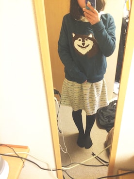 「スウェット×シャツ」｜いおりさん（レディース・157cm）の冬コーディネート