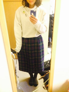 「タータンチェック」｜いおりさん（レディース・157cm）の春コーディネート