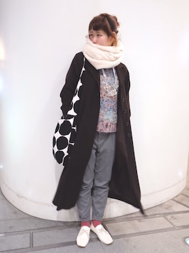 「青文字系」｜「アイテム（その他アウター）」を使った、やましたさん（レディース・167cm）の冬コーディネート