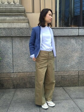 「GALLEGO DESPORTES」｜「アイテム（ジャケット/アウター）」を使った、KANEさん（レディース・160cm）の春コーディネート