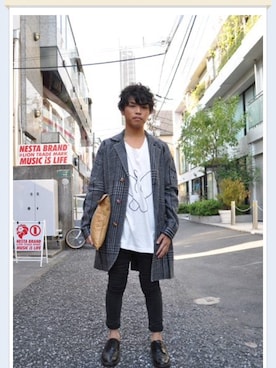 「スナップ」｜「アイテム（ステンカラーコート）」を使った、ニャンちゅうさん（メンズ・167cm）の秋コーディネート