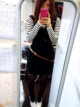 「INGNI（イング）のアイテム（ワンピース、ブラック系）」を使った、ひいにゃんさん（レディース・155cm）の秋コーディネート