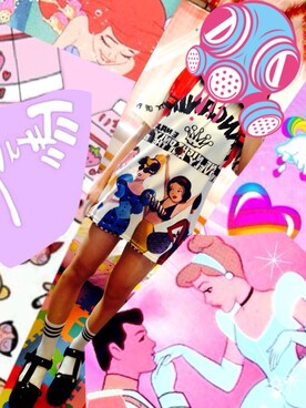 「OZOC（オゾック）のアイテム（ソックス/靴下）」を使った、たばーんさん（レディース・155cm）の夏コーディネート