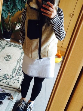 「アイテム（マウンテンパーカー、ブルー系）」を使った、𖧧 ˒˒めんさん（レディース・153cm）の春コーディネート