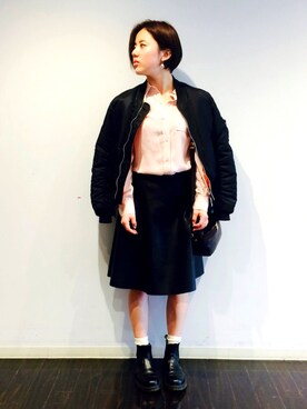 「BORNY（ボルニー）のアイテム（トップス）」を使った、mochiさん（レディース・157cm）の冬コーディネート