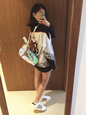 「UNIF」｜「アイテム（バックパック/リュック）」を使った、BCさん（レディース・161cm）の夏コーディネート