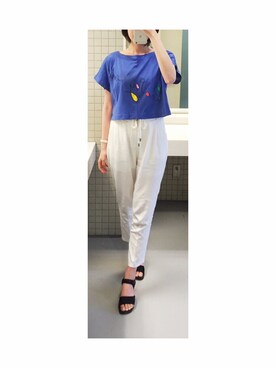 「ブルー x ホワイト」｜makiさん（レディース・166cm）の夏コーディネート