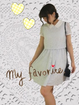 「L'EST ROSE（レストローズ）のワンピース（ワンピース、ブルー系）」を使った、きりんさん（レディース・157cm）の夏コーディネート