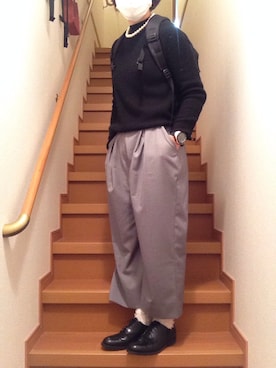 「アイテム（アナログ腕時計、ピンク系）」を使った、ちっちさん（レディース・163cm）の冬コーディネート