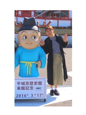 「ORCIVAL（オーシバル）の【ORCIVAL(オーシバル)】コットンロード フレンチバスクシャツ（Tシャツ/カットソー）」を使った、ちっちさん（レディース・163cm）の春コーディネート