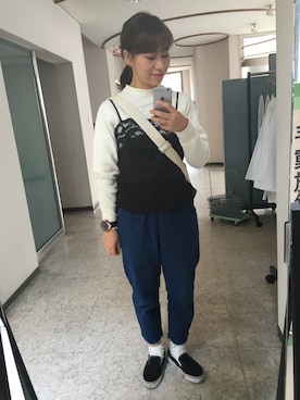 「orcival」｜「アイテム（キャミソール）」を使った、ちっちさん（レディース・163cm）の春コーディネート