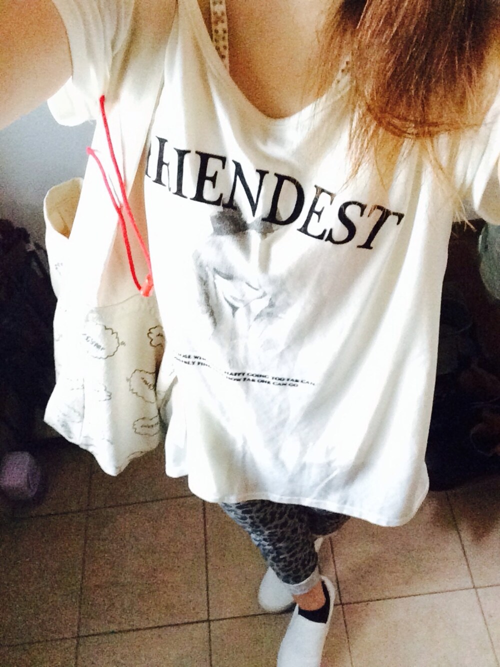 「アイテム（Tシャツ/カットソー、ホワイト系）」を使った、とくちゃ✳︎さん（レディース・152cm）の夏コーディネートの1枚目の写真
