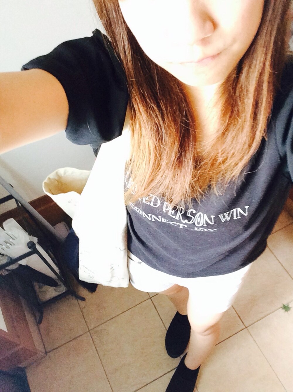 「MAJESTIC LEGONのぺタルスリーブTEE（Tシャツ/カットソー、ブラック系）」を使った、とくちゃ✳︎さん（レディース・152cm）の夏コーディネートの1枚目の写真