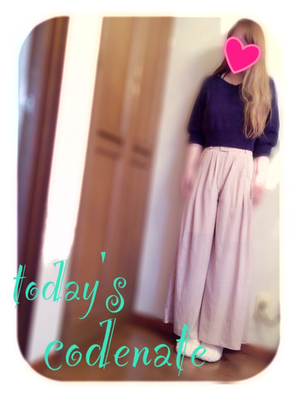 「スナイデル、bye bye、dazzlin、カジュアル」｜「dazzlinのアイテム（パンツ、ピンク系）」を使った、Yuuuuuさん（レディース・159cm）の冬コーディネートの1枚目の写真