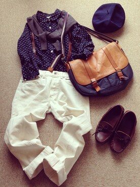 「BENSIMON（ベンシモン）のアイテム（ショルダーバッグ）」を使った、satomiさん（レディース・160cm）の春コーディネート