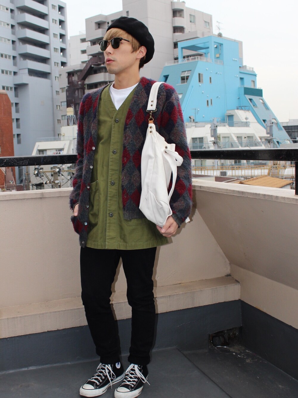 SOPHNETソフネットノーカラージャケットカーゴパンツ セットアップ L