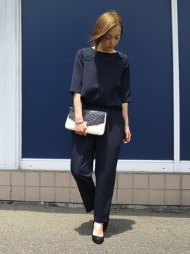 「アイテム（つなぎ/オールインワン）」を使った、mikiさん（レディース・157cm）の夏コーディネート