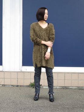 「アイテム（バングル/リストバンド）」を使った、mikiさん（レディース・157cm）の秋コーディネート