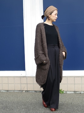 「Ameri（アメリ）のアイテム（その他アウター）」を使った、mikiさん（レディース・157cm）の冬コーディネート