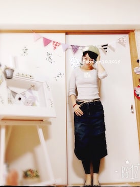 「タイトシルエット」｜「アイテム（帽子）」を使った、みっきーさん（レディース・153cm）の秋コーディネート