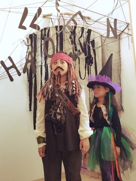 「Handmade（ハンドメイド）のアイテム（ジャケット/アウター、ブラウン系）」を使った、nokiさん（キッズ）の秋コーディネート