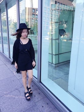「TAIPEI」｜「アイテム（ノーカラージャケット）」を使った、Agnesssさん（レディース・154cm）の夏コーディネート