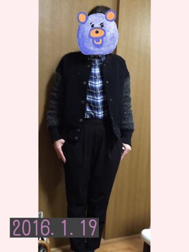 「JEANASIS（ジーナシス）のアイテム（スタジャン）」を使った、kuyanさん（レディース・155cm）の冬コーディネート