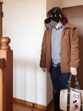 「Rodeo Crowns（ロデオクラウンズ）のアイテム（ダウンジャケット/コート）」を使った、kuyanさん（レディース・155cm）の冬コーディネート
