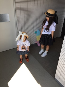 「SKR（エスケーアール）のアイテム」を使った、nnnさん（キッズ・120cm）の春コーディネート